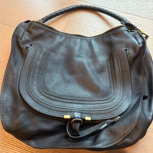 Chloe Black Leather Marcie Hobo Bag